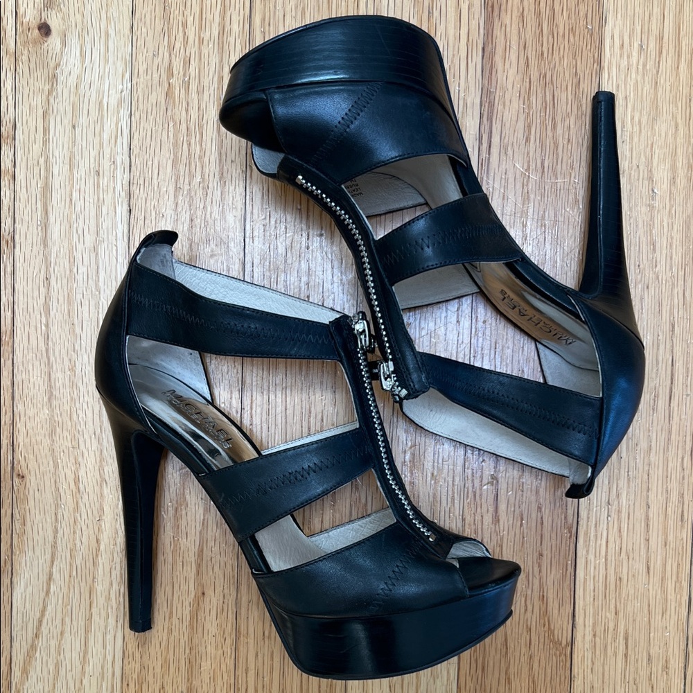 Michael Kors Berkley Black Platform Stiletto Sandals